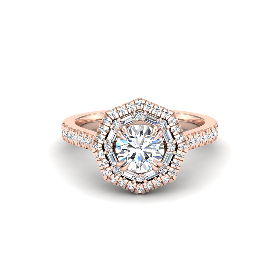 Eva Double Halo Engagement Ring